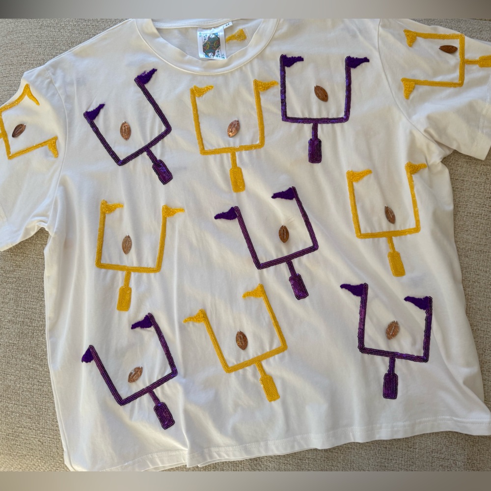 Queen of Sparkles Football Purple & Yellow Goal Post Top LSU Ravens Vikings